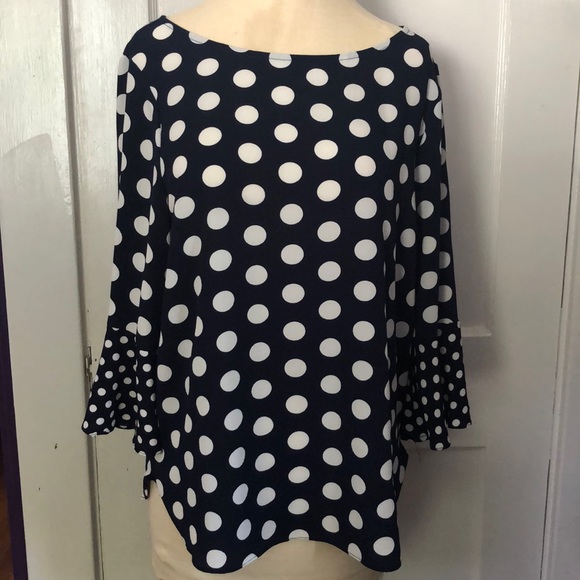 Green Envelope Tops - Polka Dot Blouse